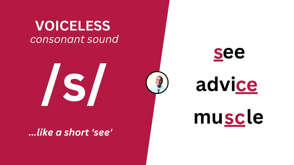 Voiceless consonant sound /s/