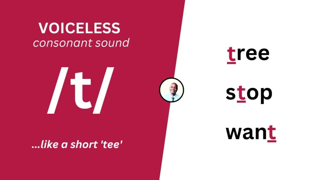 Voiceless consonant sound /t/